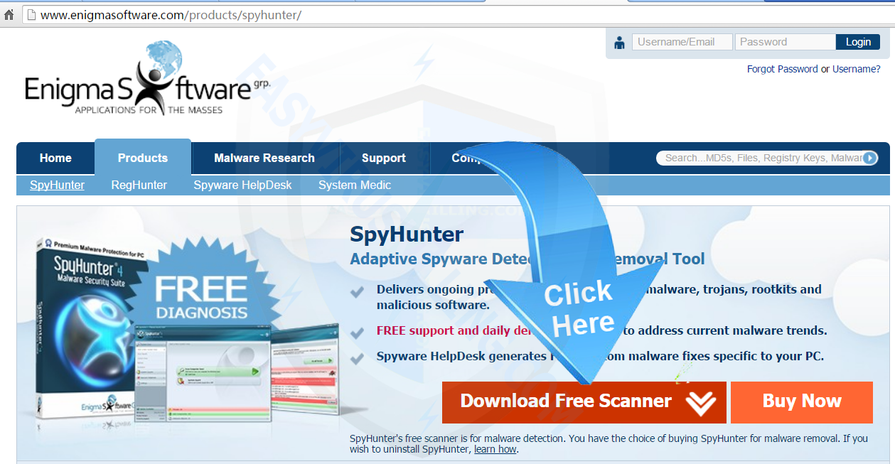 download spyhunter to remove Locky encryption virus